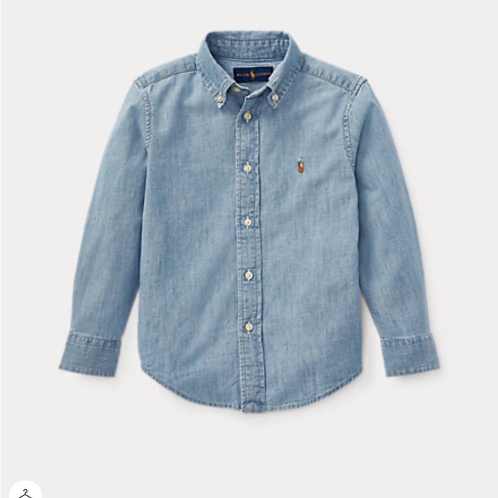 NWT Polo Ralph Lauren Long Sleeve Chambray Button Down Shirt Size 8